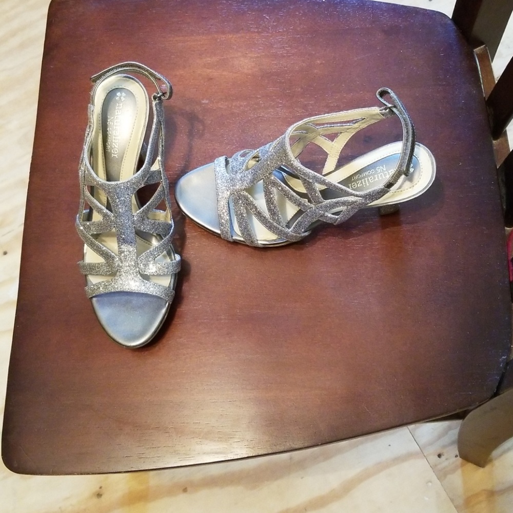 silver shoes